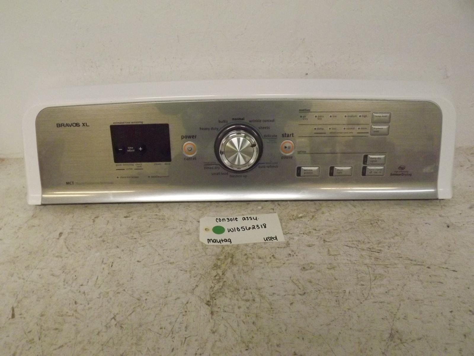 Maytag Dryer W10562318 Console Assembly Used Maytag Dryer W10562318 Console Assembly Used
